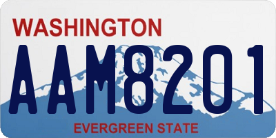 WA license plate AAM8201