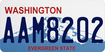 WA license plate AAM8202