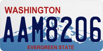 WA license plate AAM8206