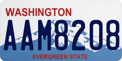 WA license plate AAM8208