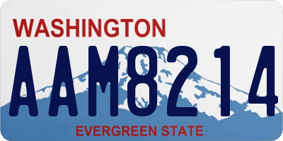 WA license plate AAM8214