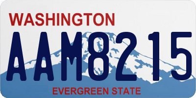 WA license plate AAM8215