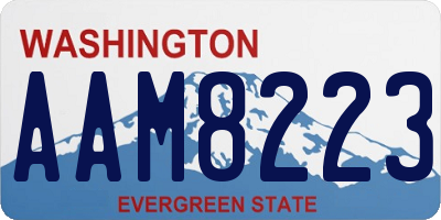 WA license plate AAM8223