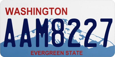 WA license plate AAM8227