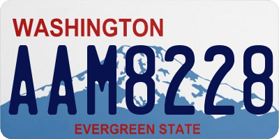 WA license plate AAM8228