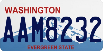 WA license plate AAM8232