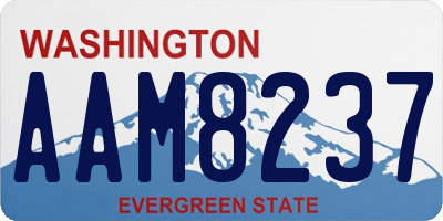 WA license plate AAM8237