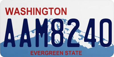 WA license plate AAM8240