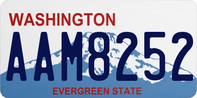 WA license plate AAM8252