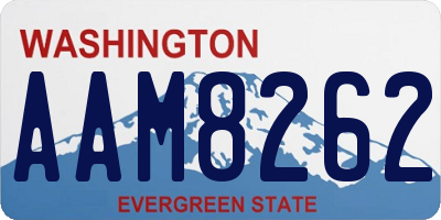 WA license plate AAM8262