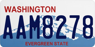 WA license plate AAM8278