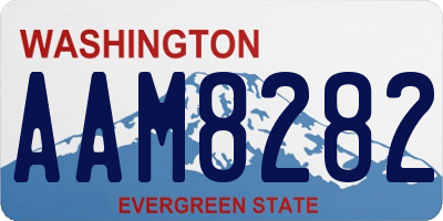 WA license plate AAM8282