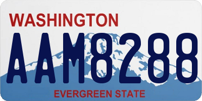 WA license plate AAM8288