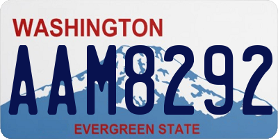 WA license plate AAM8292