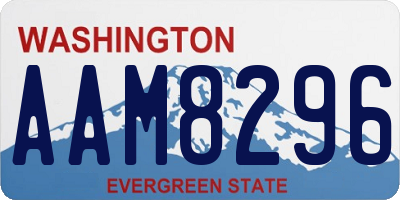 WA license plate AAM8296