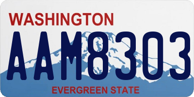 WA license plate AAM8303
