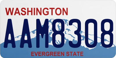 WA license plate AAM8308