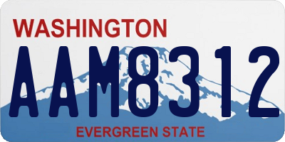 WA license plate AAM8312