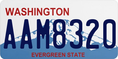 WA license plate AAM8320