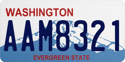 WA license plate AAM8321