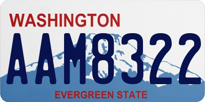 WA license plate AAM8322