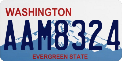 WA license plate AAM8324