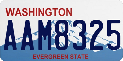 WA license plate AAM8325