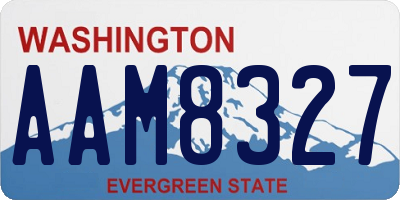 WA license plate AAM8327