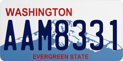 WA license plate AAM8331