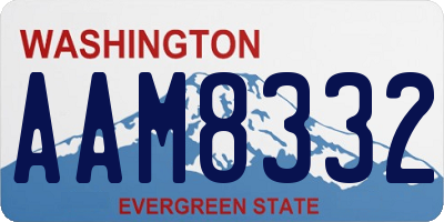 WA license plate AAM8332