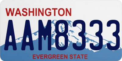 WA license plate AAM8333