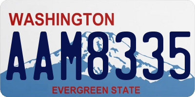 WA license plate AAM8335