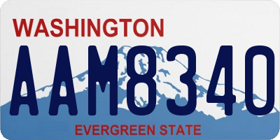 WA license plate AAM8340