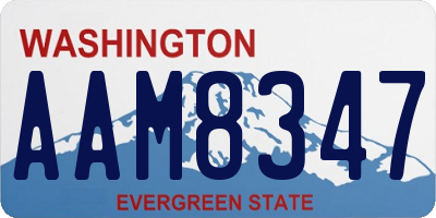 WA license plate AAM8347