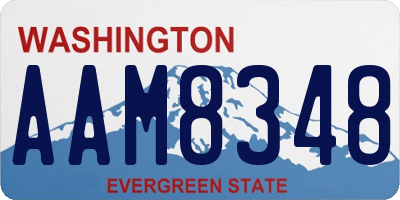WA license plate AAM8348