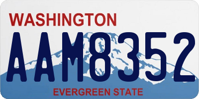 WA license plate AAM8352