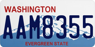 WA license plate AAM8355