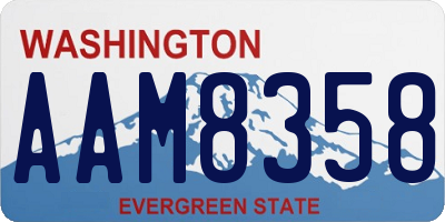 WA license plate AAM8358