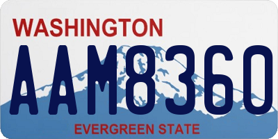 WA license plate AAM8360