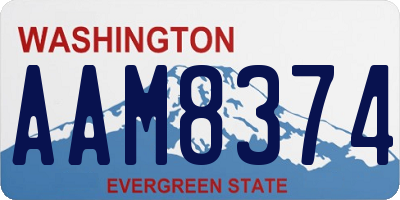 WA license plate AAM8374