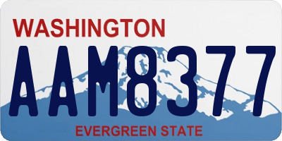 WA license plate AAM8377