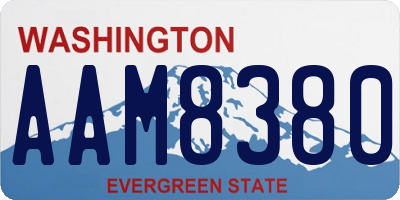 WA license plate AAM8380