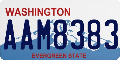 WA license plate AAM8383