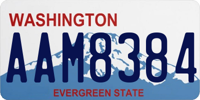 WA license plate AAM8384