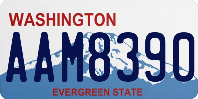 WA license plate AAM8390