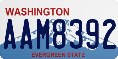 WA license plate AAM8392