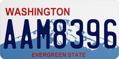 WA license plate AAM8396