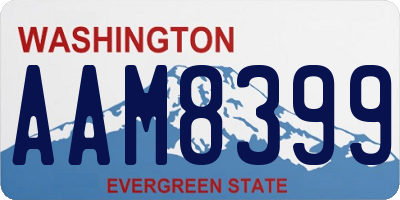 WA license plate AAM8399