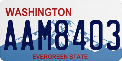 WA license plate AAM8403