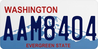 WA license plate AAM8404